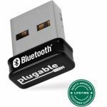 Plugable USB Bluetooth Adapter for PC  Bluetooth 5.0 Dongle  Compatible with Windows - Add 7 Devices: Headphones  Speakers  Keyboard  Mouse  Printer and More