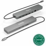 Plugable 11-in-1 USB-C Hub 100W USB-C Pass-through  Laptop Docking Station Dual Monitor with 4K 60Hz HDMI - Compatible with Thunderbolt 4 / 3  USB-C Windows  Chromebooks  1x USB-C  3x U