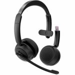 4XEM Bluetooth Wireless Office Interchangeable Single and Dual Speaker Headset - Stereo - Wireless - Bluetooth - 32.8 ft - 20 Hz to 20 kHz - Over-the-ear  Over-the-head - Binaural - Sup
