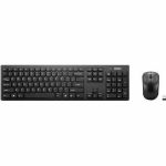 Lenovo 100 USB-A Wireless Combo Keyboard and Mouse - USB Type A Wireless RF 2.40 GHz Keyboard - Black - USB Type A Wireless RF Mouse - Red Tracking - 1600 dpi - 3 Button - Scroll Wheel