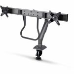 StarTech.com Desk Mount Dual Monitor Arm w/Crossbar  Up To 27in Display  VESA 75x75/100x100  Max 33lb/15kg  C-Clamp  Mechanical Spring  TAA - Crossbar dual monitor desk mount for up to