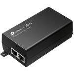 TP-Link POE260S 30W PoE+ Injector - Omada 2.5G PoE+ Injector Adapter 1x 2.5G PoE Port  1x 2.5G Non-PoE Port 802.3at/af Compliant  Data and Power Carried over The Same Cable Up to 100 Me