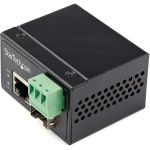 StarTech.com Industrial Fiber to Ethernet Media Converter - 100Mbps SFP to RJ45/CAT6 SM/MM - Fiber to Copper Network - IP-30 12V Input - Fiber to Ethernet Media Converter extends networ