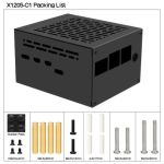 Geekworm X1205-C1 Metal Case for Raspberry Pi 5 X1205 UPS Shield Black