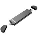 M.2 NVMe/SATA SSD Enclosure 10Gbps BlackSupports both USB-C and USB-A