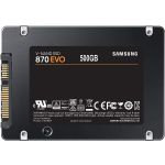 Samsung MZ-77E500B/AM 500GB 870 EVO 2.5in Solid State Drive SATA 3 6Gbps 512MB LPDDR4 Cache Up to 560 MB/s Reads