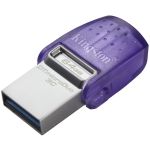 Kingston DataTraveler microDuo 3C USB Flash Drive - 64 GB - USB 3.2 (Gen 1) Type C  USB 3.2 (Gen 1) Type A - 200 MB/s Read Speed - Purple - 5 Year Warranty