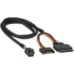 MC F03-1630U2 Internal 12G U.2 Cable HD MiniSAS SFF-8643 to U.2 SFF-8639 with SATA Power 50cm