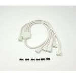 MC F04-15AS70-W 70cm Premium Sleeved 3-Pin 1 to 5Addressable RGB Splitter Cable White