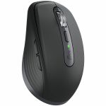 Logitech MX Anywhere 3S Wireless Mouse for Business - Bluetooth  Quiet Click  Secure Logi Bolt  Graphite - Darkfield - Wireless - 33 ft - Bluetooth - Rechargeable - Graphite - USB Type