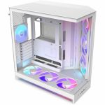 NZXT CM-H92FW-P1 H9 Flow+ RGB 2025 ATX Mid-Tower Dual-Chamber PC Case - White - Panoramic Left side Front