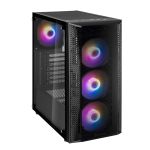 Silverstone FAB1B-PRO Mid Tower ATX Case Tempered Glass Side Panel ARGB Lighting 4x ARGB Fans Black