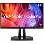ViewSonic VP2456A 24 Inch 1080p IPS Monitor with Advanced Ergonomics  ColorPro 100% sRGB Rec 709  Pantone Validated  14-bit 3D LUT  120Hz  USB  HDMI  DisplayPort  90W USB C for Home and