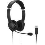 Kensington Classic Headset with Mic and Volume Control - Stereo - USB Type A - Wired - Over-the-head - Binaural - Ear-cup - 6 ft Cable - Noise Cancelling Microphone - Noise Canceling -