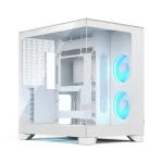 Fractal Design FD-C-POV2A-03 Pop 2 Vision White RGB - Dual-Chamber PC Gaming Case - Front and Side Glass Panels- Four 120 mm Rever