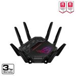 ASUS GT-BE98 PRO ROG Rapture Pro WirelessQuad-Band Multi-Gig Gaming Router Wi-Fi 7 (802.11be) 2.4/5/6GHz1x 10G WAN/LAN 1x 10G LAN 1x 2.5G WAN/LAN 3x 2.5G LAN 1x Gigabit