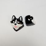 Black Corgi Artisan Keycaps Set(1 Pair) for MX Switches