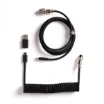 Keychron Cab-49 Coiled Aviator Cable 8K Straight Connector Black