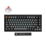 Keychron V1W-D1 V1 8K QMK Wired Custom MechanicalKeyboard Fully Assembled Knob Black Keychron Super Red Switches