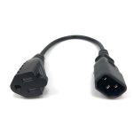 MC M05-102 1ft C14 to NEMA 5-15R Monitor Power Adapter Cord Black