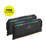 Corsair CMT32GX5M2X7600C36 DOMINATOR PLATINUM RGB 32GB (2x16GB) DDR5 Memory Kit for Intel 7600MT/s Unbuffered 36-46-46-82 Black