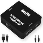 4K@30Hz HDMI to HDMI Splitter 3.5mm AUX Audio Black
