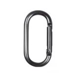 60mm Oval Shape Aluminum Carabiner Keychain Clip Gun Black