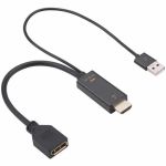 HDMI Male  to DP Female Converter with USB 2.0 Power 4K@60 Hz Black