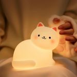 Little Cat Silicone Night Light White