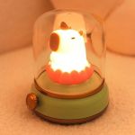 Cute Lucky Capybara Night Light Green