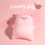 Lying Flat Pig Silicone Night Light Pink