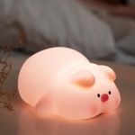 Pig Silicone Night Light Pink
