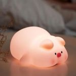 Pig Silicone Night Light Pink