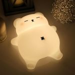 Snoring White Bear Silicone Night Light White