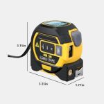 3-in-1 Digital Laser Tape Measure 131Ft Laser 16Ft Retractable Black/Yellow