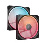 Corsair CO-9051052-WW iCUE LINK LX140-R RGB 140mmPWM Reverse Fans Starter Kit Dual Pack Black