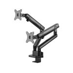 SilverStone SST-ARM25 Dual Monitor Armwith Mechanical Spring Design and Versatile Adjustability Black