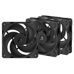 ARCTIC ACFAN00332A P12 Pro PST 3 Pack Black Powerful Premium Fan 120 mm PWM Fan with Y-Cable Splitter 600-3000 RPM 0 RPM <5% PWM Fluid Dynamic Bearing 4-Pin