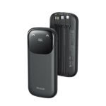 Mcdodo MC-8520 EmoPower Series  10000mAh Digital Display Power Bank w/ USB A&C&Lightning Cables Black