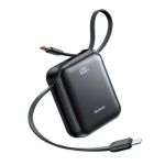 Mcdodo MC-8620 Minikit Series 10000mAh Mini Power Bank w/ USB-C &Lightning Cables Black
