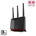 ASUS RT-BE86U Wi-Fi 7 Ethernet Wireless Router Dual Band - 2.40 GHz ISM Band - 5 GHz UNII Band - 4 x Antenna(1 x Internal/3 x External) 850MB/s Wireless Speed 3x Network Port 2x Broadband Port USB