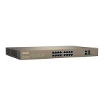 Tenda TEF1218P 16-Port 10/100 Mbps+2 Gigabit Web Switch w/ 230W Output - 16 Ports - Manageable - Fast Ethernet 1000Base-X - 2 Laye