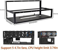Steel Open Air Mining Frame Rig Case8 GPUBlack