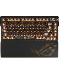 ASUS ROG AZOTH EXTREME EDITION 20 Gaming Keyboard75% Form Factor Linear Mechanical Switches Translucent Black Keycaps24K Gold Elements Carbon Fiber Positioning Plate OLED Touchscreen