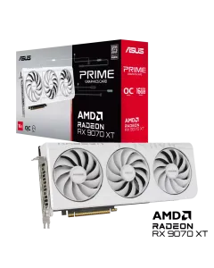 ASUS PRIME-RX9070XT-O16G-WHITE Prime Gaming Radeon RX 9070 XT OC White Edition 16GB GDDR6 Gaming Graphics Card PCIe 5.0