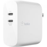 Belkin WCH003DQWH BOOST CHARGE Dual USB-C PD GaNWall Charger 68W White