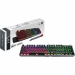 MSI VIGOR GK71 SONIC Gaming Keyboard - Cable Connectivity - USB 2.0 Type A Interface - RGB LED - Windows 10 - PC - Mechanical Keyswitch