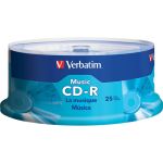 Verbatim Music CD-R 80min 40x with Branded Surface - 25pk Spindle - 120mm - 1.33 Hour Maximum Recording Time