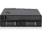 Icy Dock ToughArmor MB602SPO-B Drive Enclosure for 5.25in - Serial ATA/300 Host Interface Internal - Black - 2 x HDD Supported - 2 x SSD Supported - 3 x Total Bay - 1 x 5.25in Bay - 2 x