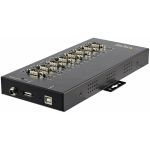 StarTech.com USB to RS232/RS485/RS422 8 Port Serial Hub Adapter - Industrial Metal USB 2.0 to DB9 Serial Converter - Din Rail Mountable - Industrial 8 port serial hub 15kV Level 4 ESD -